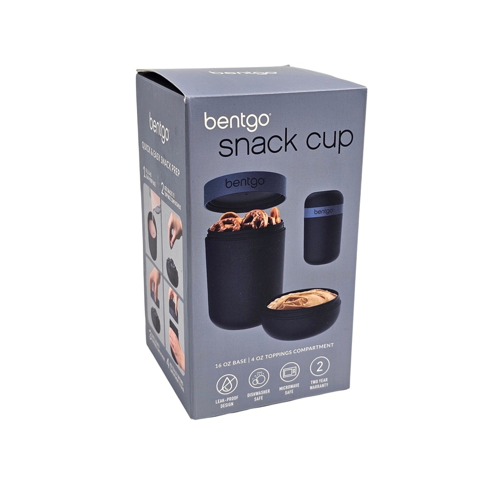 Bentgo Snack Cup 16oz Base 4oz Toppings Blue BGSNKCP-N Leak-Proof New in Box